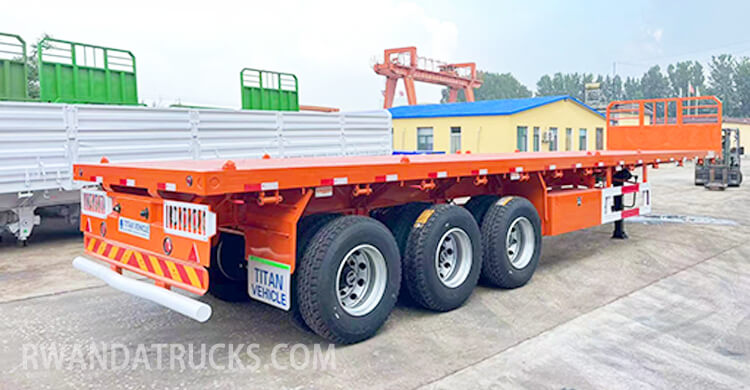 3 Axle 40ft Flatbed Semi Trailer with Headboard for Sale Price in Rwanda