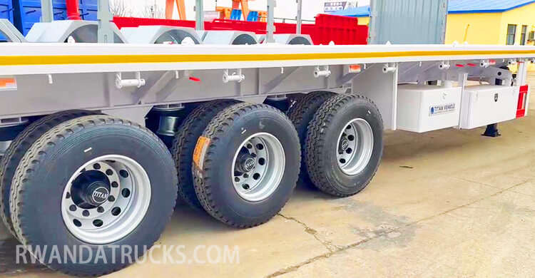 40 Ft 3 Axle Flatbed Semi Trailer for Sale in Kigali Rwanda