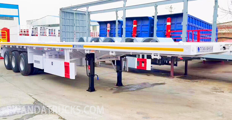 40 Ft 3 Axle Flatbed Semi Trailer for Sale in Kigali Rwanda