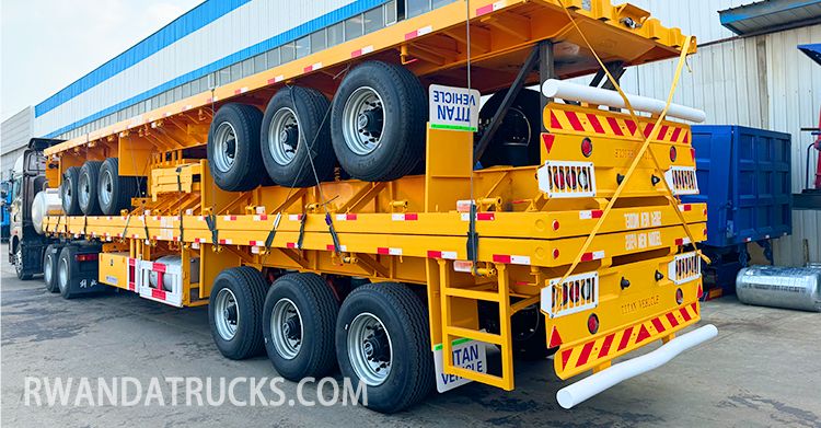3 Axle 40 Ft Flatbed Truck Trailer for Sale in Kigali Rwanda
