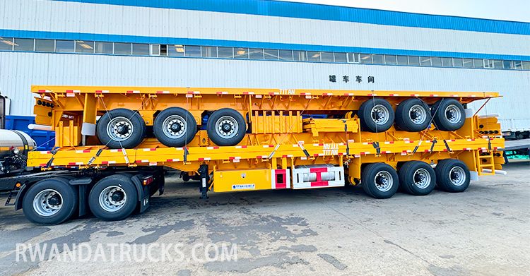 3 Axle 40 Ft Flatbed Truck Trailer for Sale in Kigali Rwanda