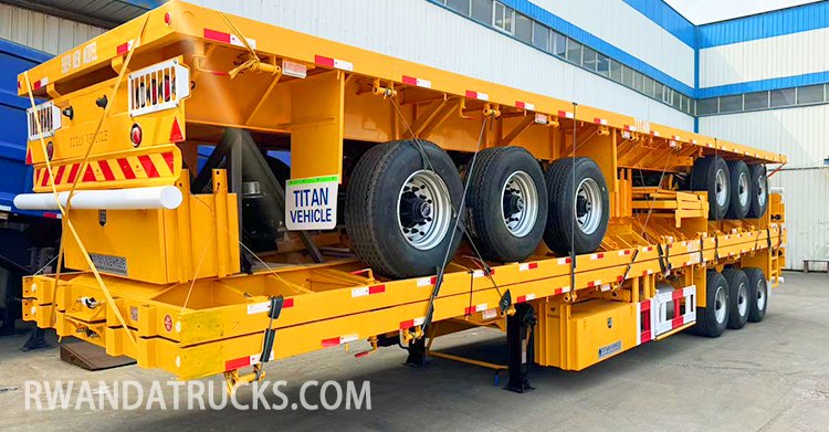 3 Axle 40 Ft Flatbed Truck Trailer for Sale in Kigali Rwanda