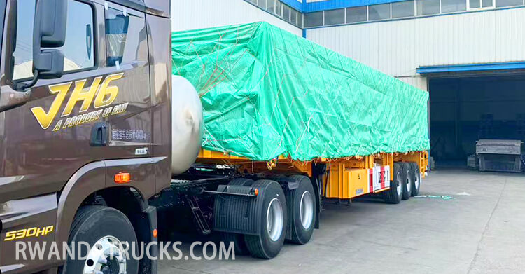 3 Axle 40 Ft Flatbed Truck Trailer for Sale in Kigali Rwanda