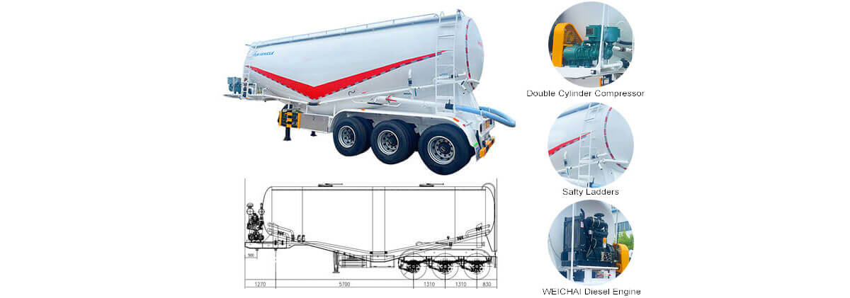 Bulk Cement Trailer for Sale in Rwanda | Bulk Cement Tanker for Sale in Rwanda