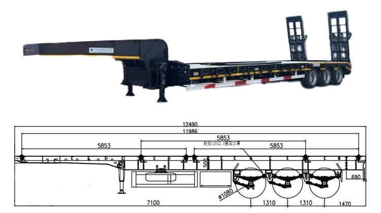 3 Axle Semi Low Bed Trailer for Sale in Rwanda