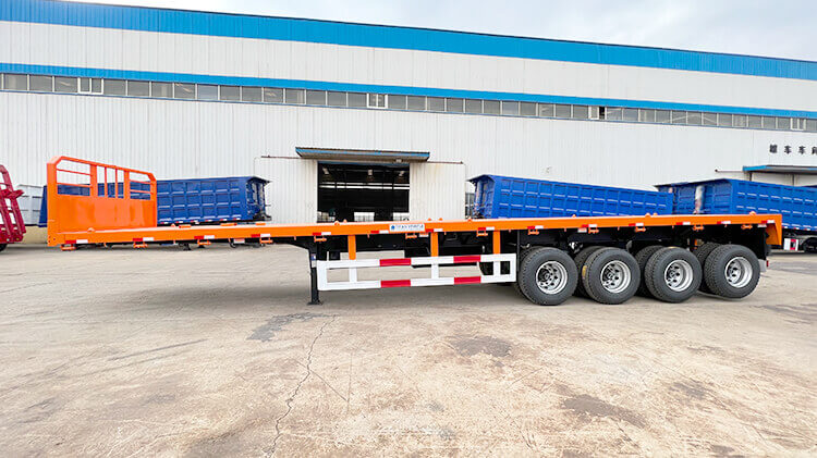 4 Axle Flatbed Container Trailer with Front Wall for Sale in Rwanda