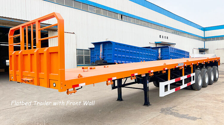 4 Axle Flatbed Container Trailer with Front Wall for Sale in Rwanda