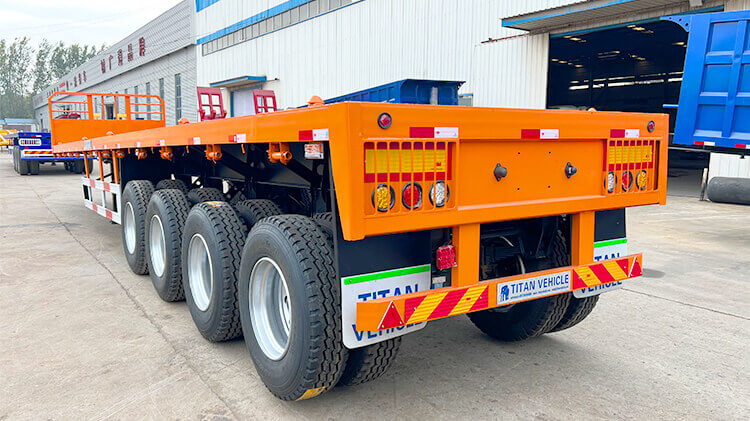 4 Axle Flatbed Container Trailer with Front Wall for Sale in Rwanda