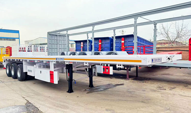 3 Axle Flatbed Semi Trailer | Flat Bed Semi Trailer for Sale in Rwanda