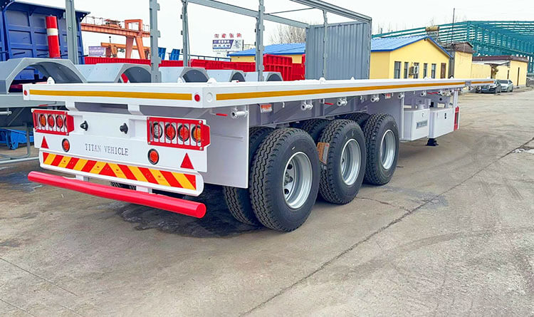 3 Axle Flatbed Semi Trailer | Flat Bed Semi Trailer for Sale in Rwanda