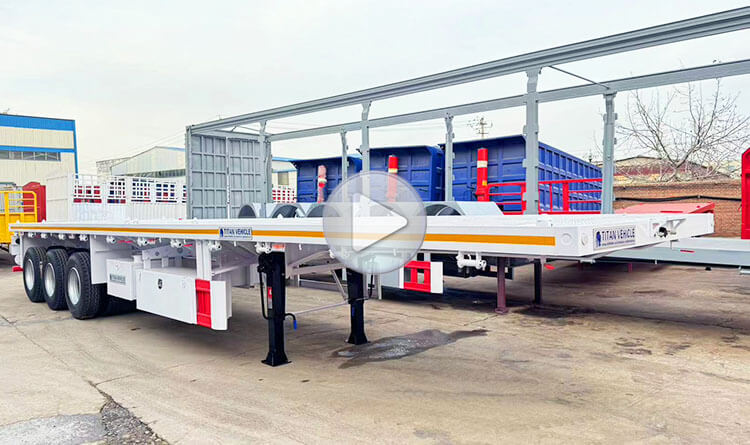 3 Axle Flatbed Semi Trailer | Flat Bed Semi Trailer for Sale in Rwanda