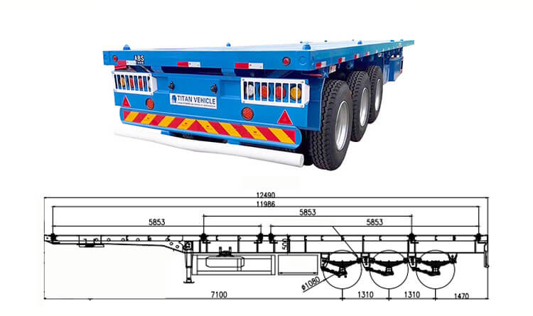 Three Axle Flatbed Semi Trailer | Flat Bed Trailer for Sale in Kigali Rwanda