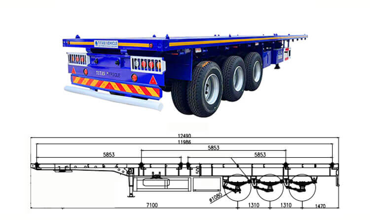 Tri Axle Flatbed Trailer Cost | 40 Ft Flatbed Trailer for Sale in Rwanda