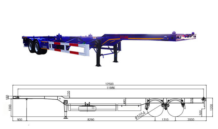 2 Axle 40ft Gooseneck Shipping Container Trailer for Sale in Kigali Rwanda