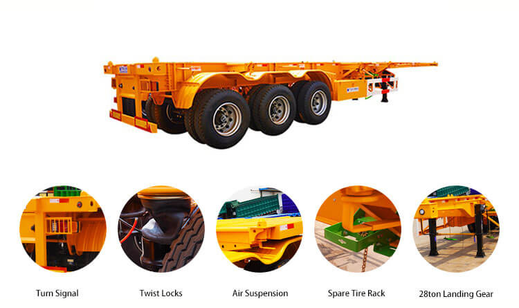 40 Ft Skeletal Semi Trailer | 3 Axle Skeletal Trailer for Sale in Rwanda