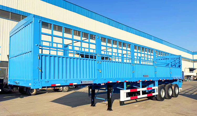 3 Axle 60 Ton Fence Semi Trailer | Fence Cargo Semi Trailer for Sale in Rwanda