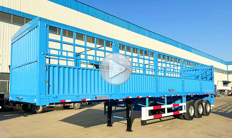 3 Axle 60 Ton Fence Semi Trailer | Fence Cargo Semi Trailer for Sale in Rwanda