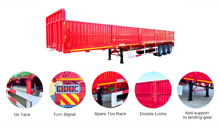 3 Axle Side Wall Trailer | Side Wall Semi Trailer for Sale in Rwanda