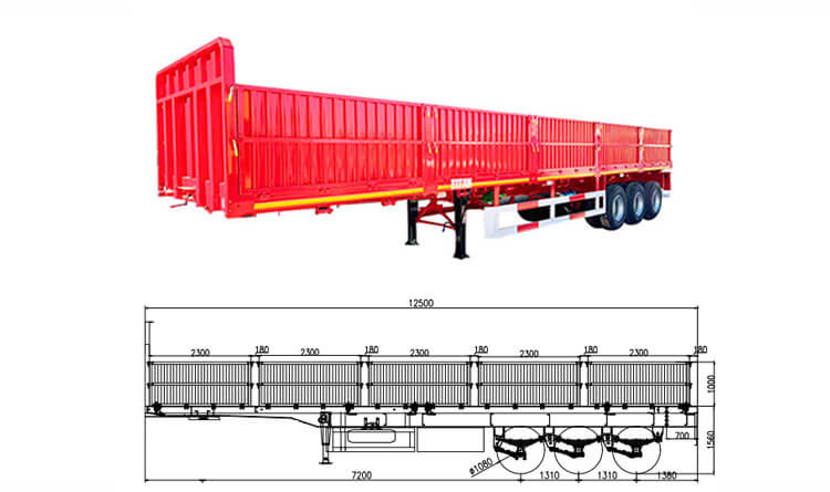 3 Axle Side Wall Trailer | Side Wall Semi Trailer for Sale in Rwanda
