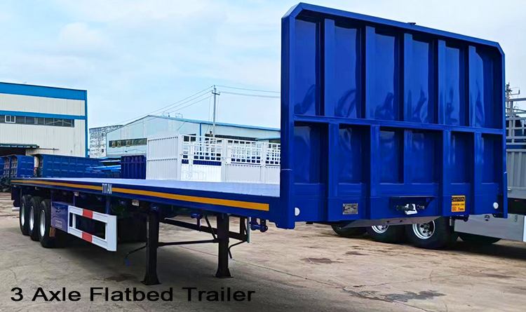 3 Axle 40 Ft Flatbed Truck Trailer for Sale in Rwanda