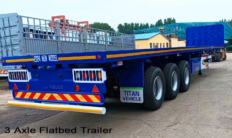 3 Axle 40 Ft Flatbed Truck Trailer for Sale in Rwanda