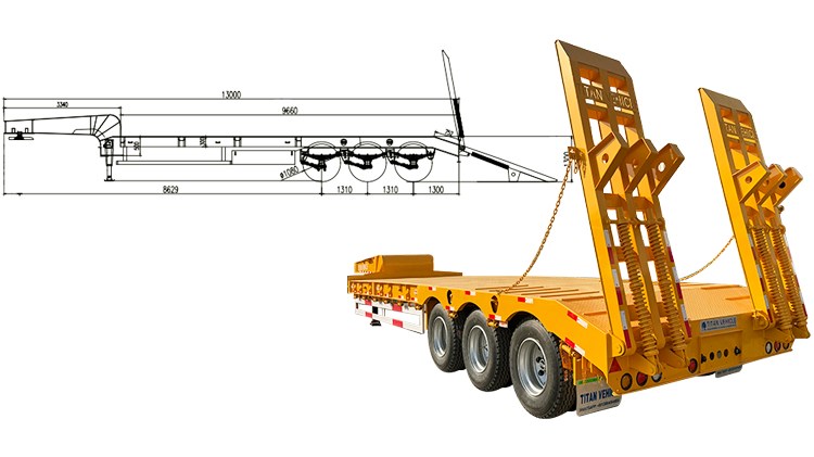 3 Axle 60 Ton Semi Lowbed Trailer for Sale in Rwanda