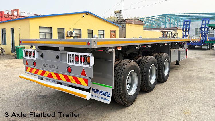 40 Foot 3 Axle Semi Flatbed Trailer Truck for Sale in Rwanda