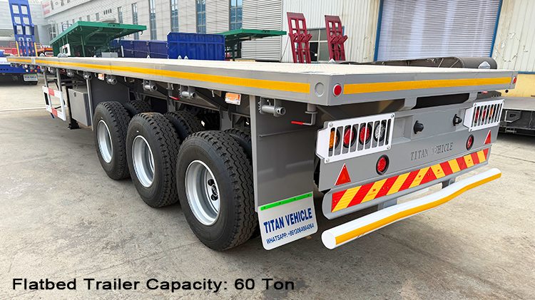 40 Foot 3 Axle Semi Flatbed Trailer Truck for Sale in Rwanda