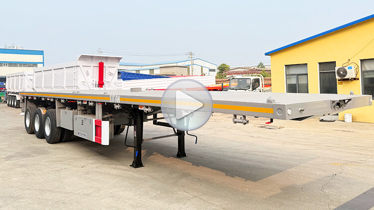 40 Foot 3 Axle Semi Flatbed Trailer Truck for Sale in Rwanda