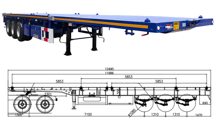 Tri Axle Heavy Duty Flat Bed Trailer for Sale Near Me in Burundi