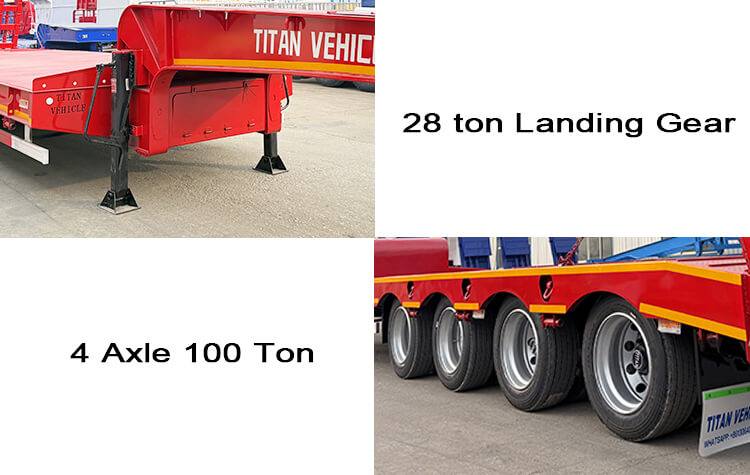 4 Axle 100 Ton Low Bed Loader Trailer for Sale in Burundi