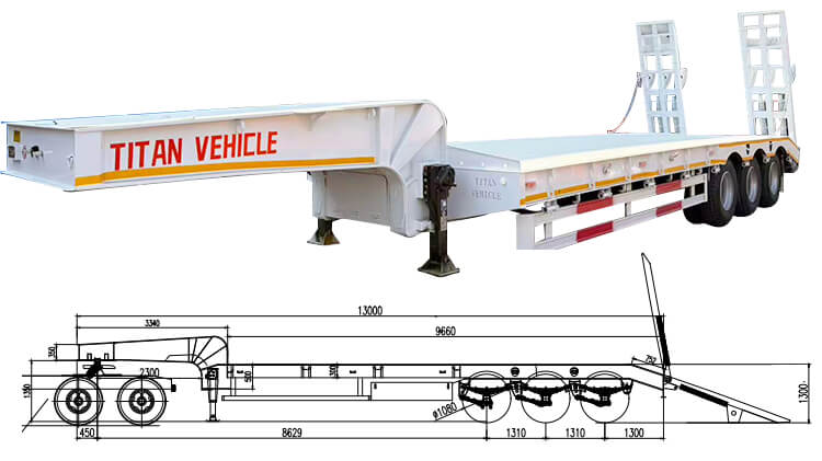3 Axle Lowbed Truck | Low Bed Semi Trailer for Sale in Burundi