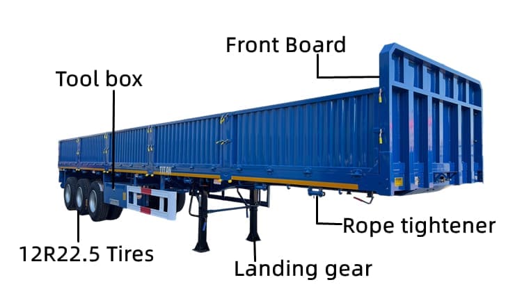 3 Axle Drop Side Semi Trailer for Sale in Rwanda