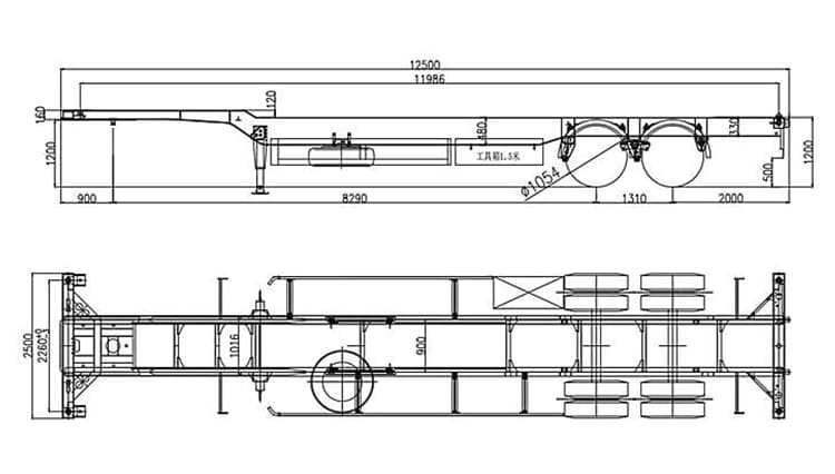 2 Axle Skeleton Semi Trailer for Sale in Rwanda