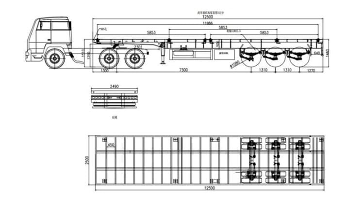 40Ft Flatbed Container Trailer Price in Rwanda