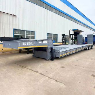 4 Line 8 Axle Low Bed Trailer with Hydraulic Folding Ramp